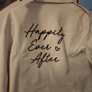 Davids bridal vegan leather jacket